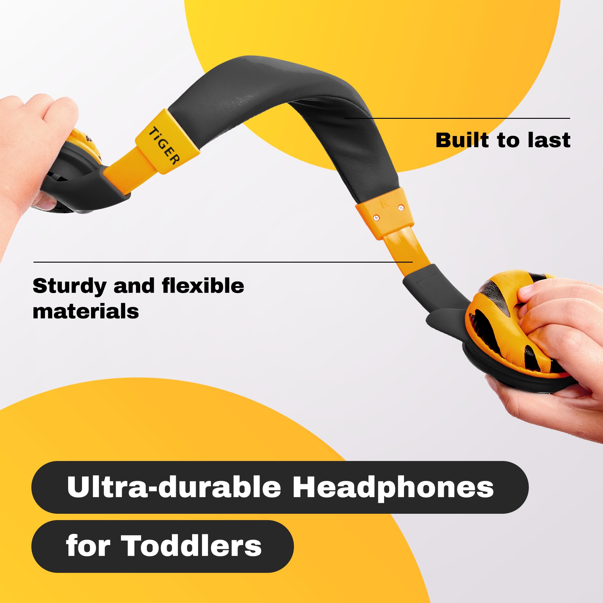 Kidrox Wired Toddler Headphones for 1-7 Years Old — 85dB Volume Limited Safe Baby Headphones for Airplane, Car Travel & Learning — Comfortable Kids Headset for iPad, Tablet, School, Home Use with Durable Cord
