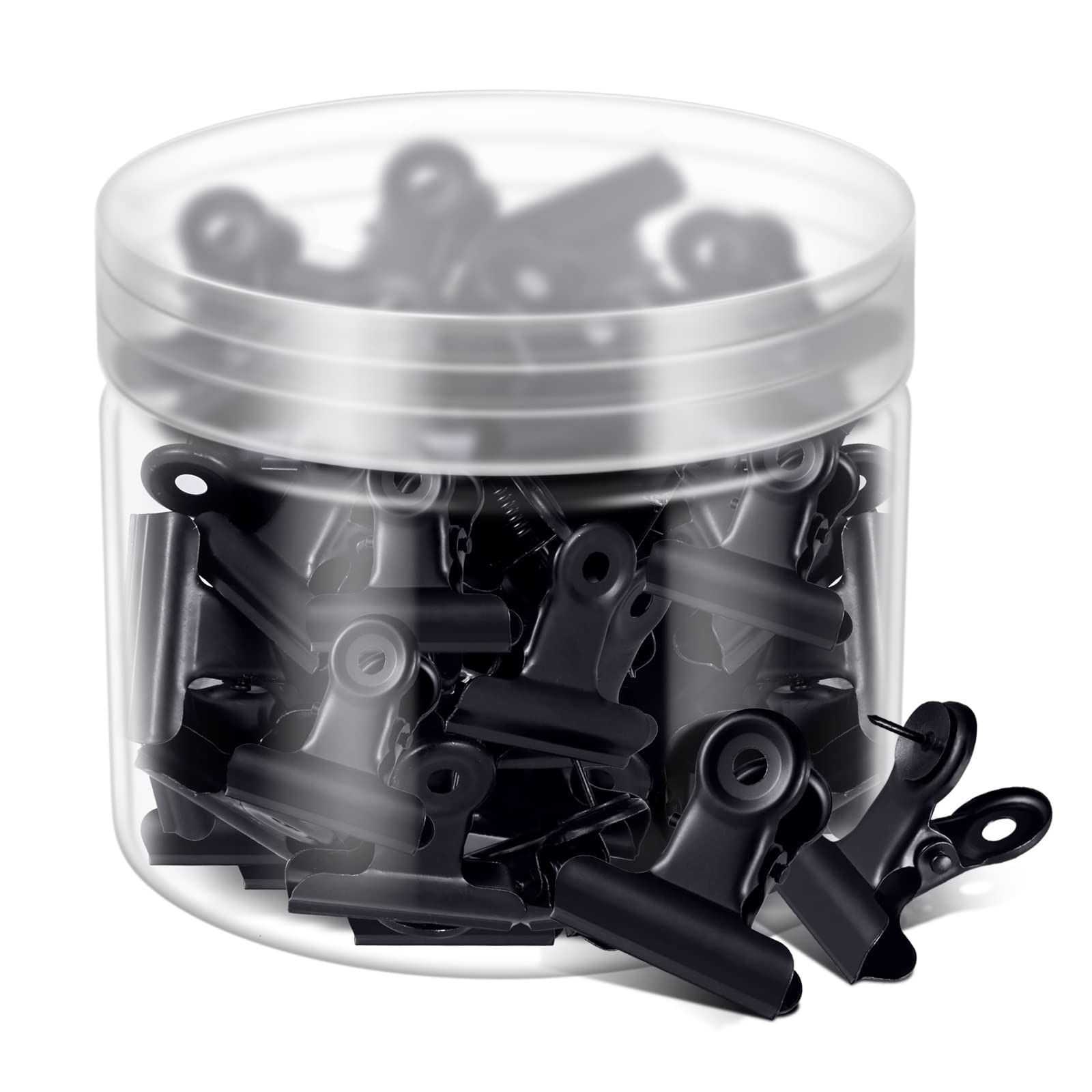 30-Piece Heavy Duty Push Pins & Clips for Cork Boards, Bulletin Boards, Office & School Use - No-Hole Paper Pinning for Craft Projects & Cubicle Walls (Black) - Perfect for Organizing Notes, Photos & DIY Projects