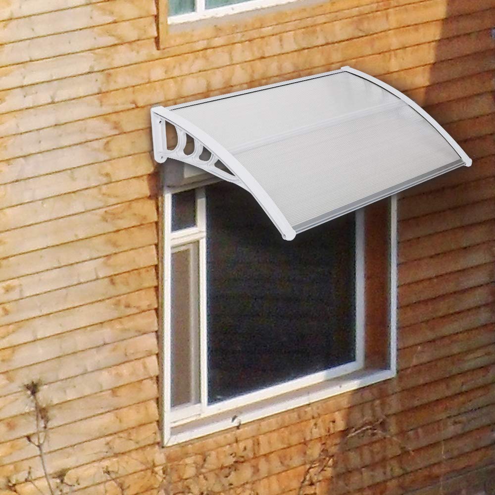 MYTUNES HT-100 80x100cm Clear Window Rain Cover with White Holder - Waterproof Door & Eaves Protection for Home, Patio, and Outdoor Use