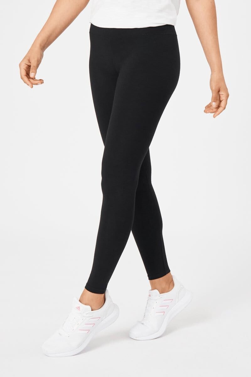 INSPORT Women's Essential Full-Length Black Tights - High Waist Yoga Pants for Workout, Running & Everyday Comfort