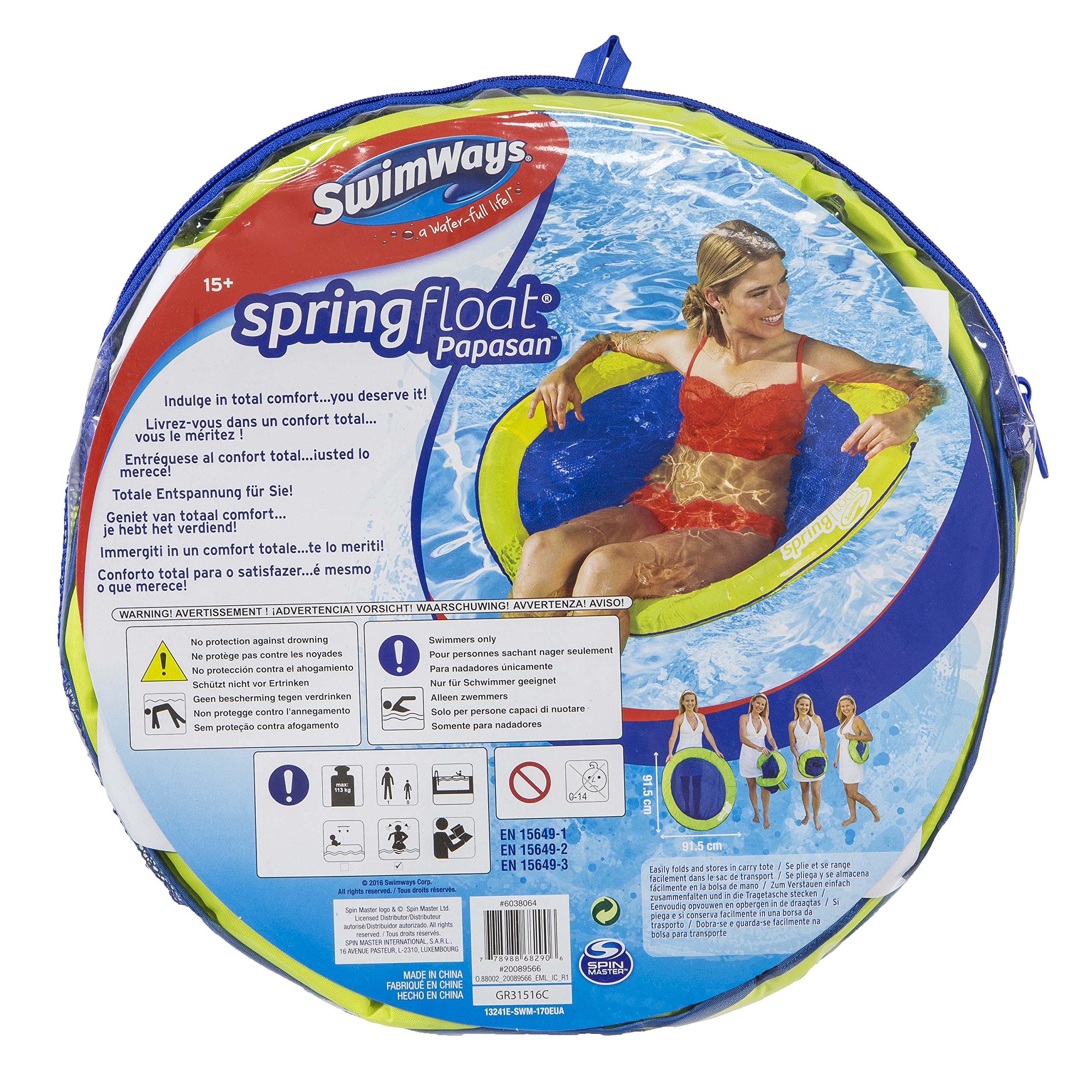 Swimways 6038064 Spring Float Papasan Inflatable Baby Pool Toy for Toddlers - Fun Water Play Float for Lakes, Pools & Beaches