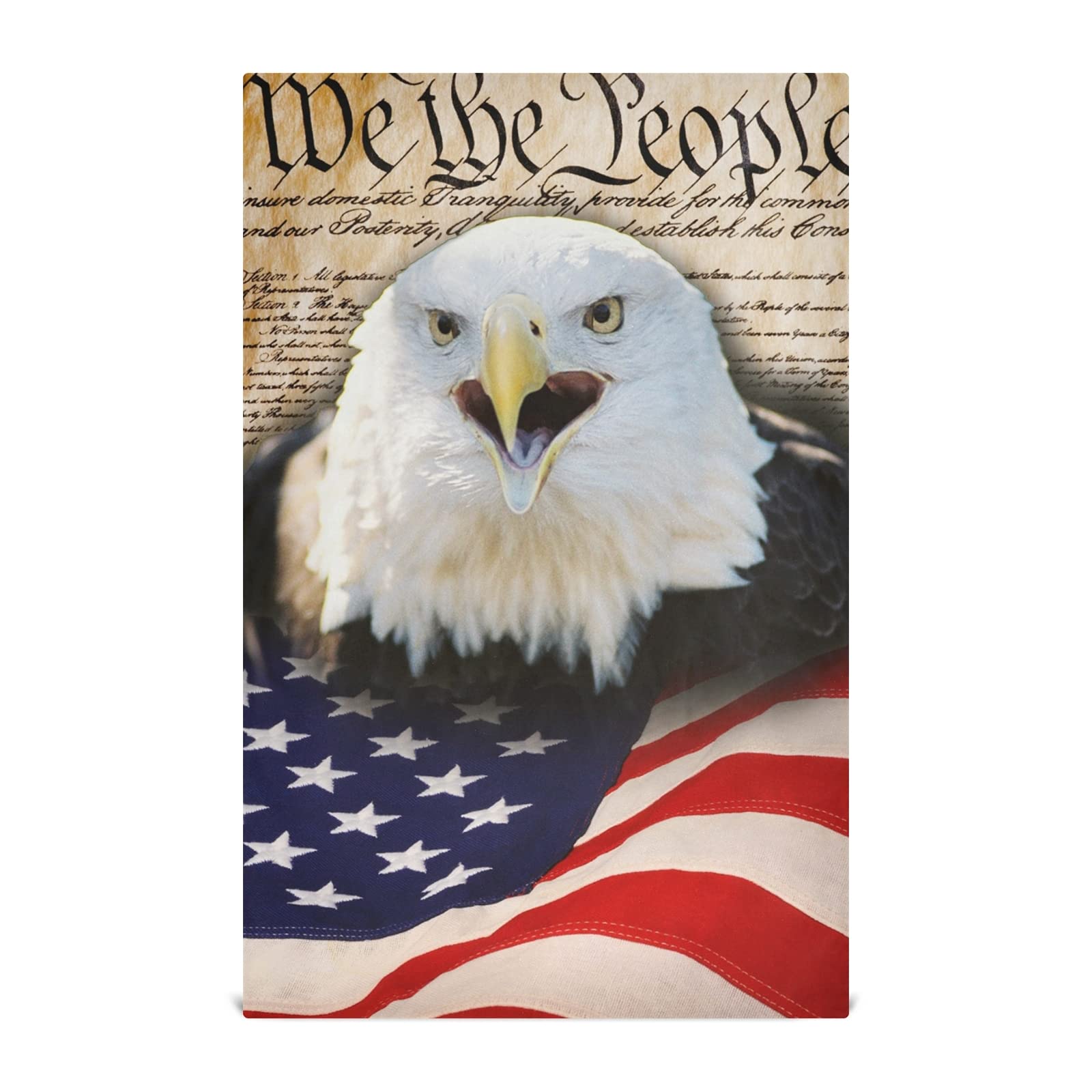 ALAZA Patriotic American Flag Kitchen Towels Set of 4 - Super Absorbent Dish Towels, Soft Wash Cloths for Drying Dishes, Home Decor - 28x18 Inch - Perfect for July 4th Independence Day, BBQ Parties & Kitchen Cleaning