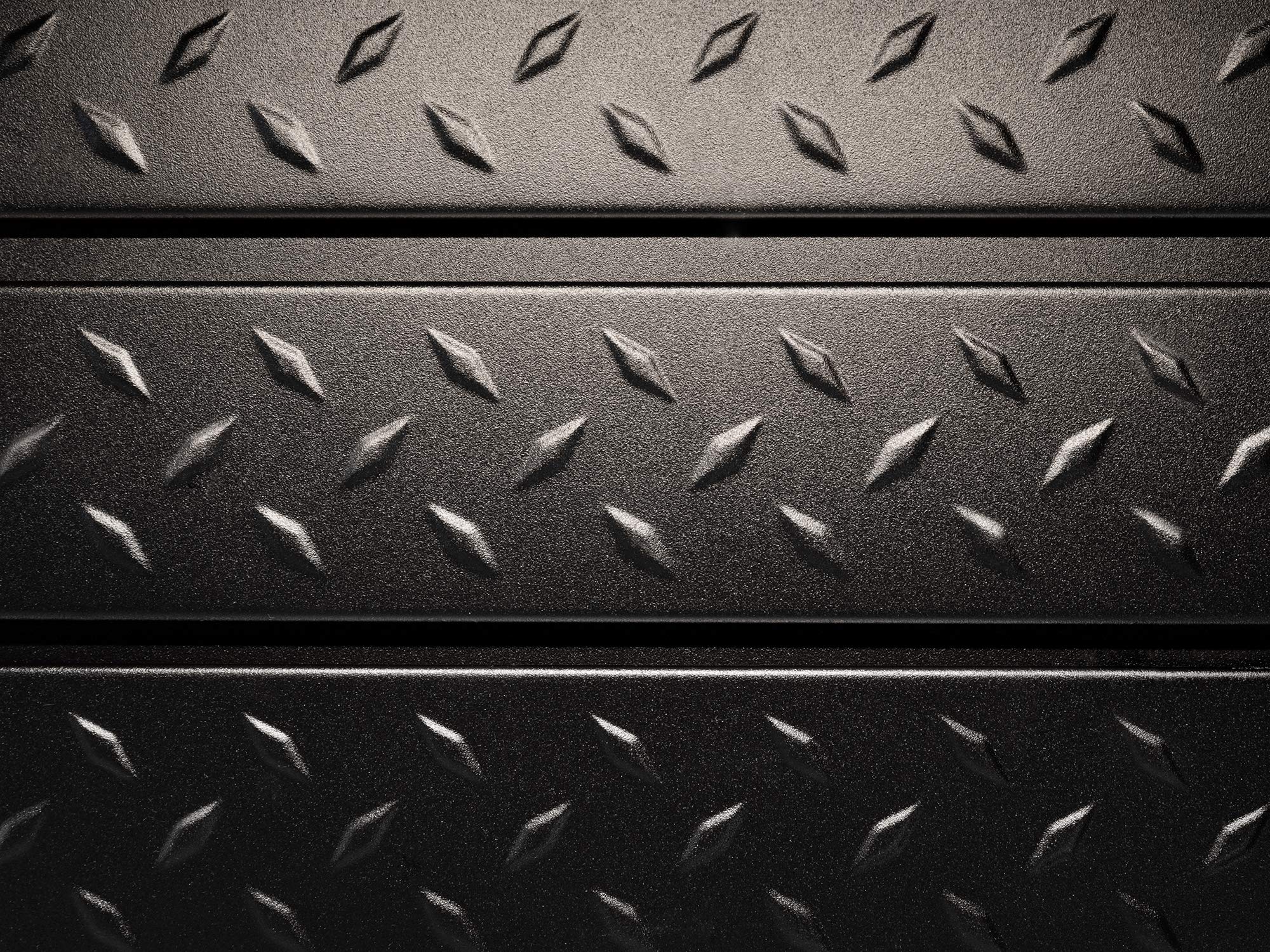 NewAge Products Pro Series 56-Inch x 24.5-Inch Black Diamond Plate Slatwall Backsplash | Heavy Duty Steel Garage Wall Organizer | Perfect for Garage Storage, Workshop Organization & Tool Display (Model 51716)