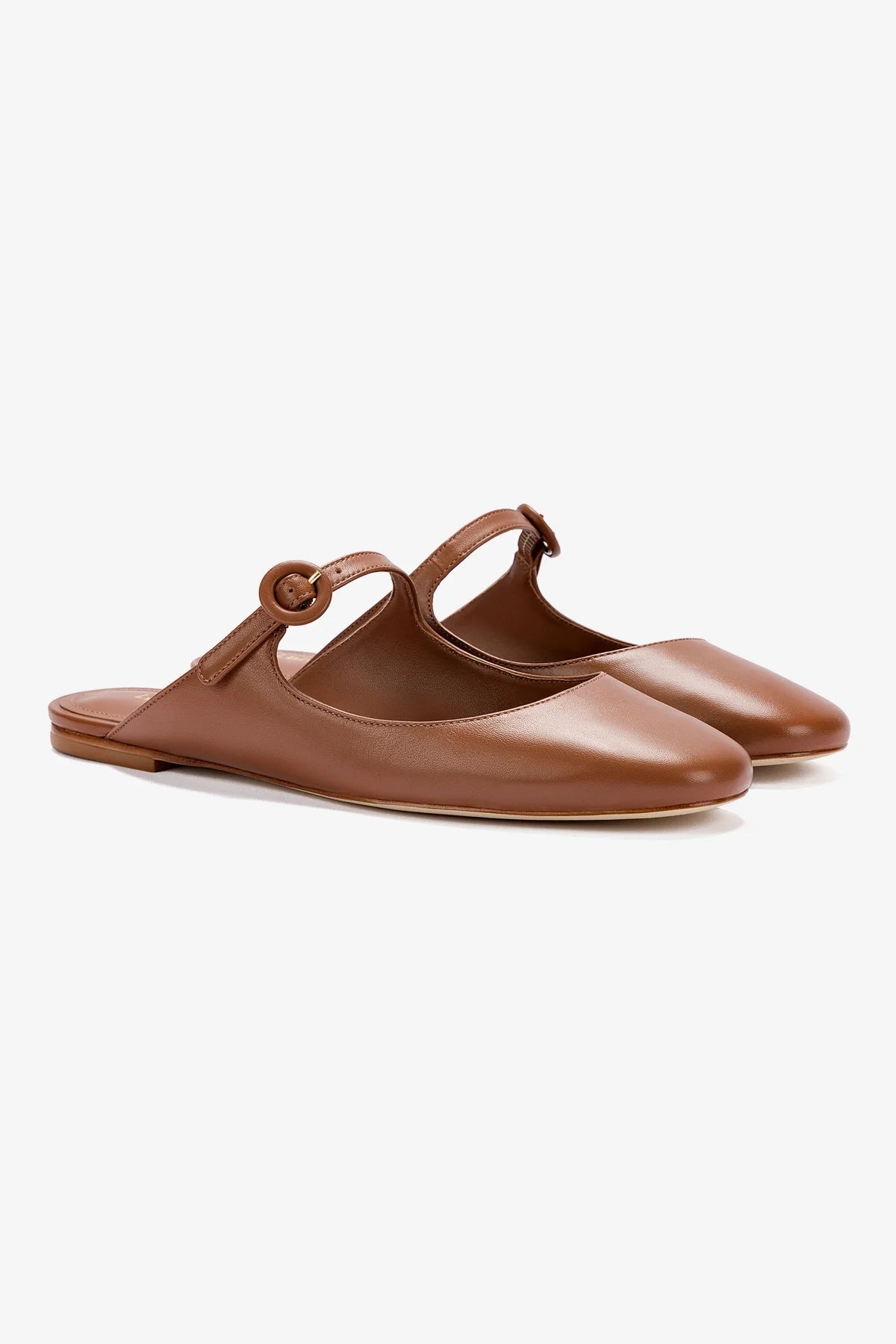 Blair Flat Mule Shoes - Comfortable Caramel Leather Slip-On Loafers for Women | Casual Wear, Office, Travel & Everyday Use
