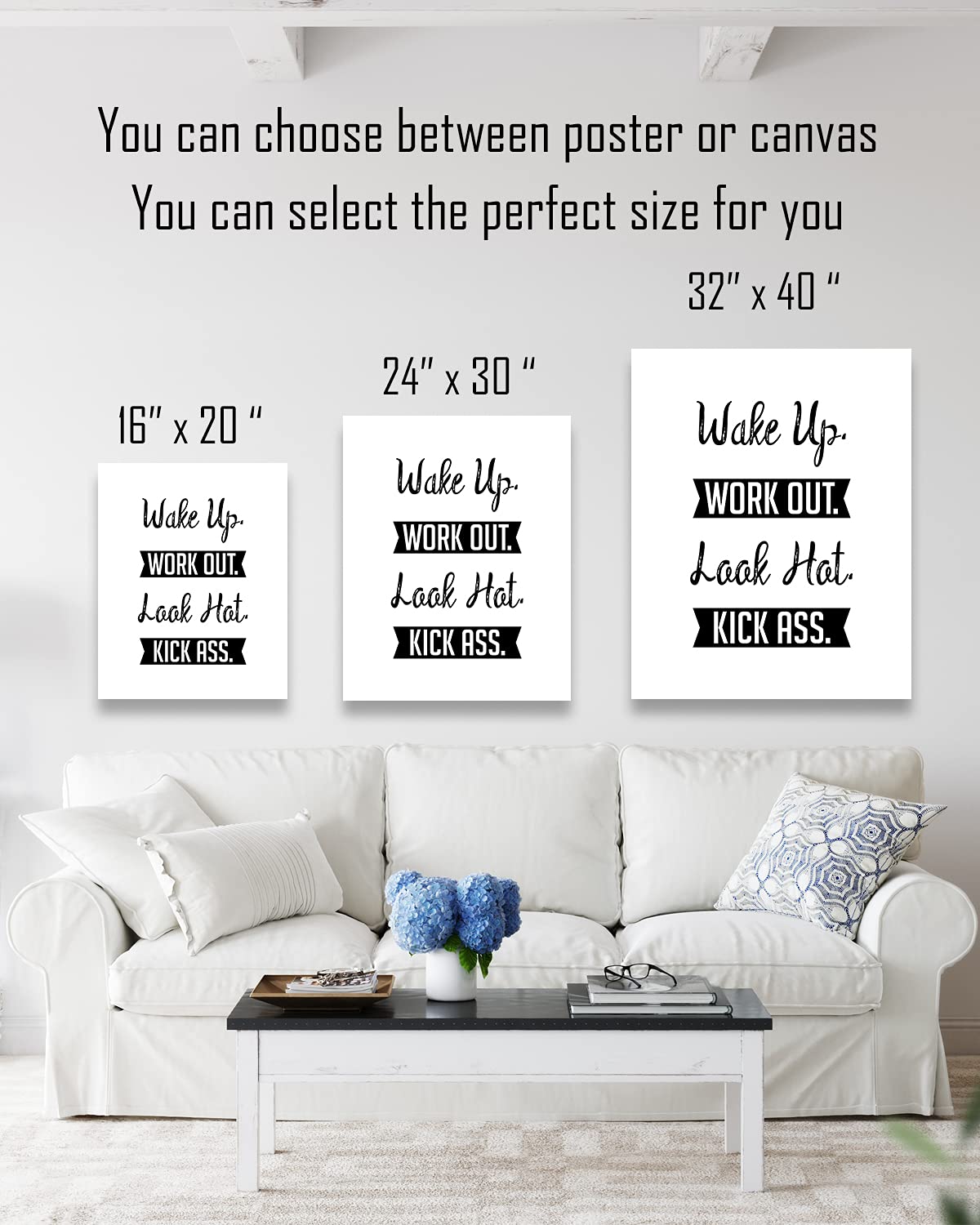 Govivo Motivational Wall Art for Workout Room - Fitness Decor for Home Gym - Inspirational Quote Exercise Room Art - 24x30 Ready to Hang Canvas - Perfect for Home Gym, Office & Workout Space Motivation