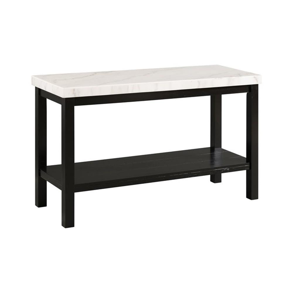 Picket House Furnishings Evie Wood Frame & Marble Top Console Table - White/Black - Elegant Entryway & Hallway Furniture for Modern Home Decor