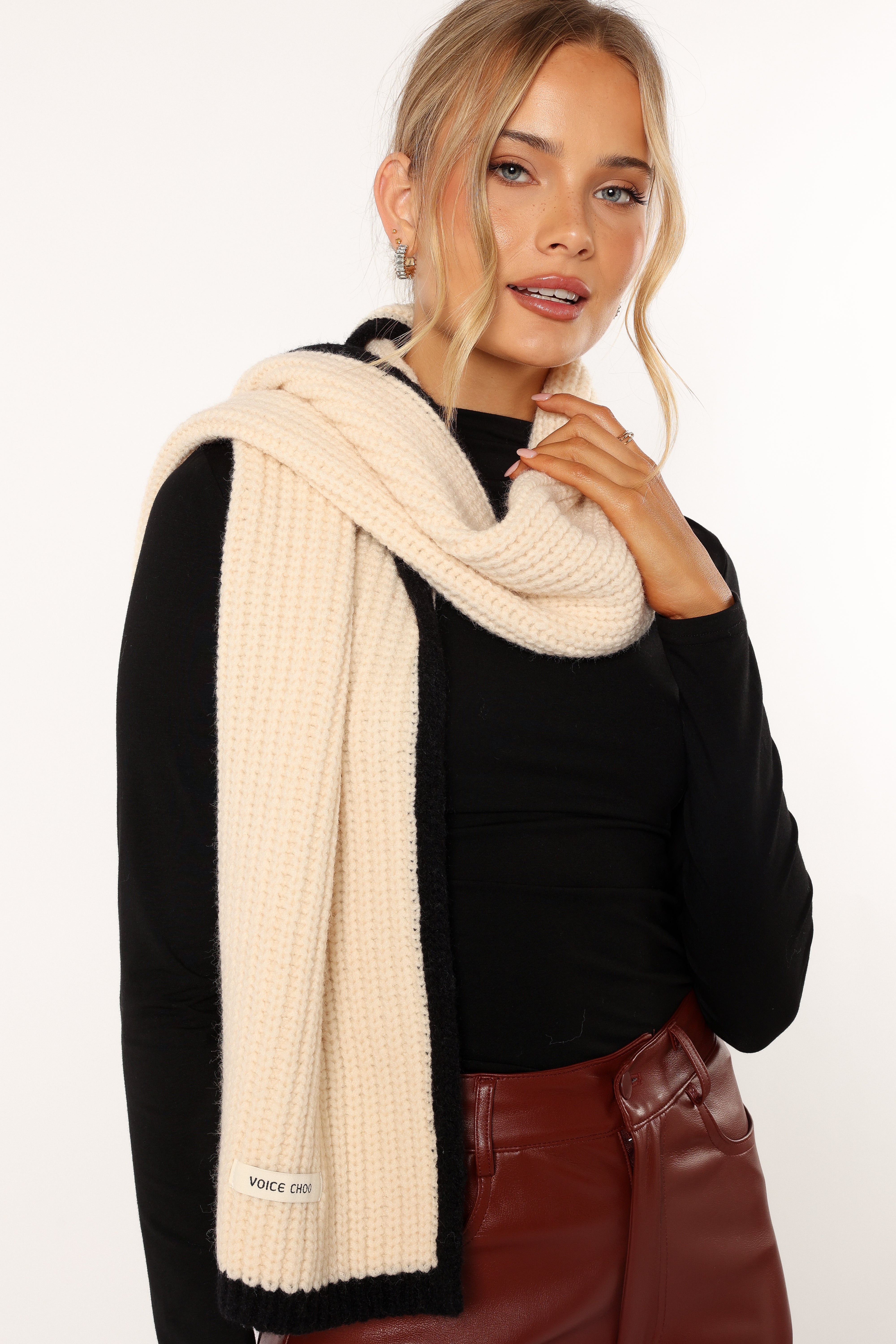 Austin Scarf - Soft Winter Warm White Black Plaid Wool Scarf for Women & Men - Perfect for Cold Weather, Outdoor Activities and Fashion Accessories