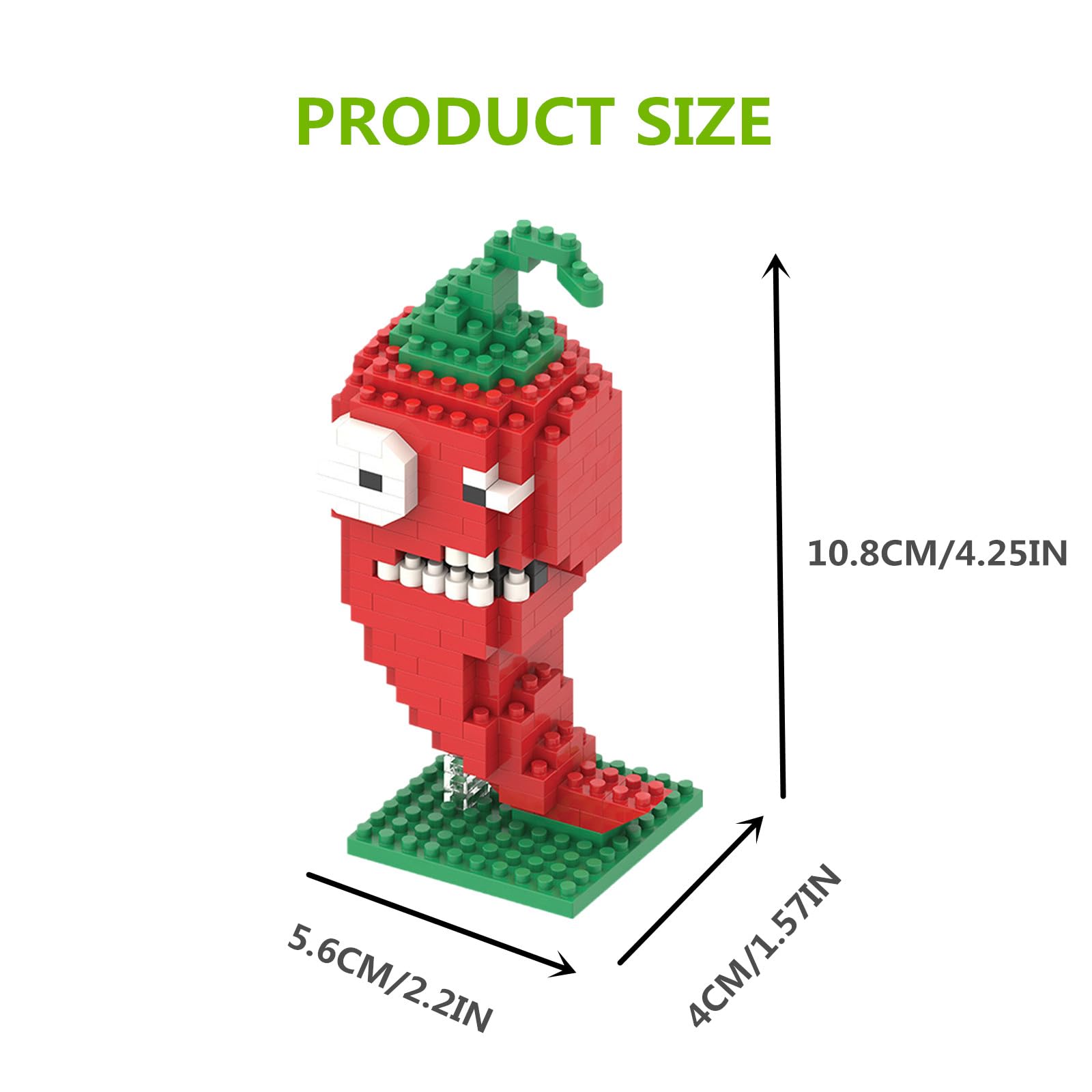 1PCS Plants vs Zombies Action Figures - PVZ Series 1 & 2 Collectible Toy Set with Chili Plant Building Blocks | Perfect Gift for Christmas & Birthday (Great for Game Fans & Collectors) | Playtime, Display & Gifting Scenarios