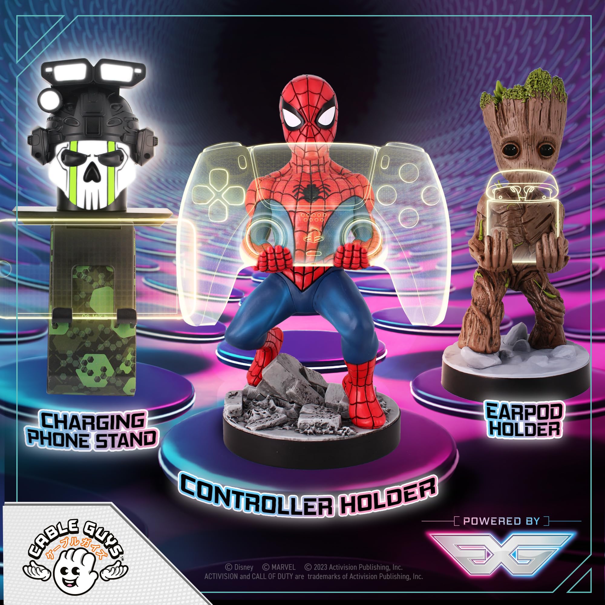 Marvel Spiderman Controller & Phone Stand - Universal Gaming Accessory Holder for Xbox, PS5, Nintendo Switch - Perfect for Desk Organizer & Gaming Setup