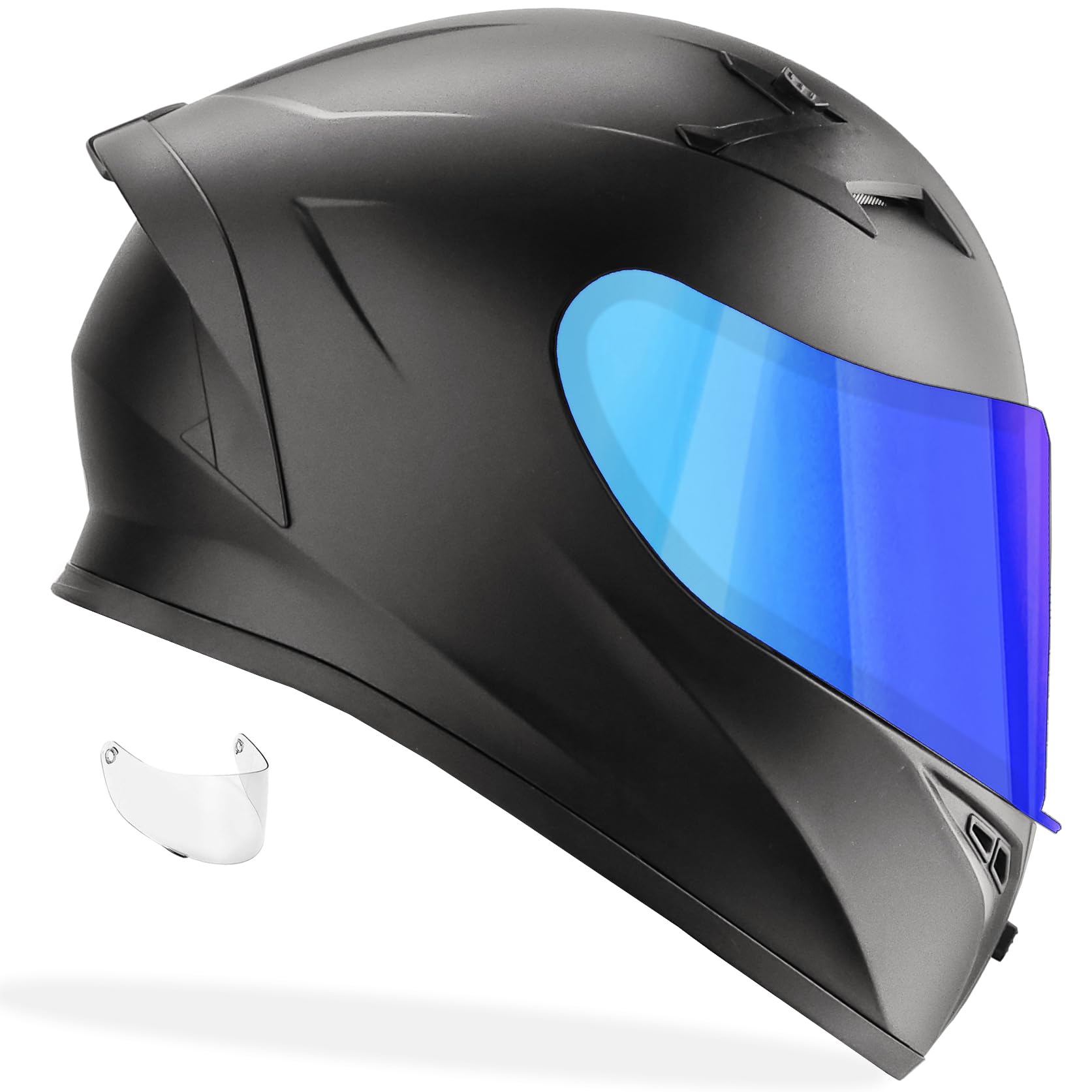 GDM Venom Full Face Motorcycle Helmet - DOT Approved Safety Gear for Street & Racing Bikes - Perfect for Cruising, Commuting & Track Day Riding