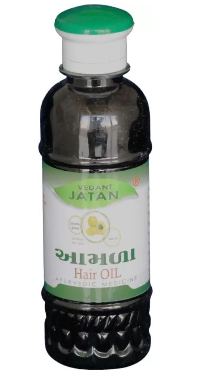 VEDANT JATAN Amla Hair Oil for Hair Fall Control - Non-Sticky Ayurvedic Hair Treatment for Dry, Frizzy Hair - Promotes Hair Growth & Scalp Massage - 1 Pack (Ideal for Daily Hair Care & Damaged Hair Repair)