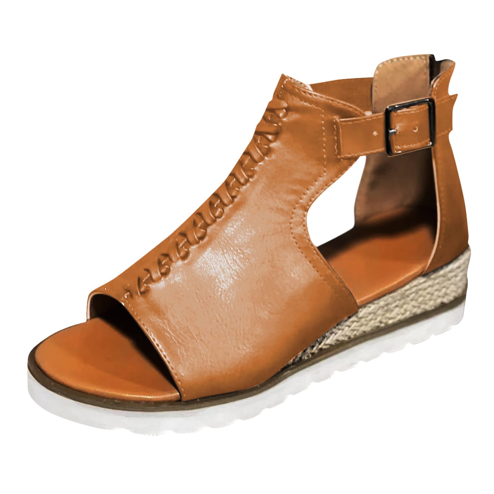 Women's Clear Platform Wedge Sandals with Ankle Strap - Open Toe Summer Heels for Beach, Party & Casual Wear