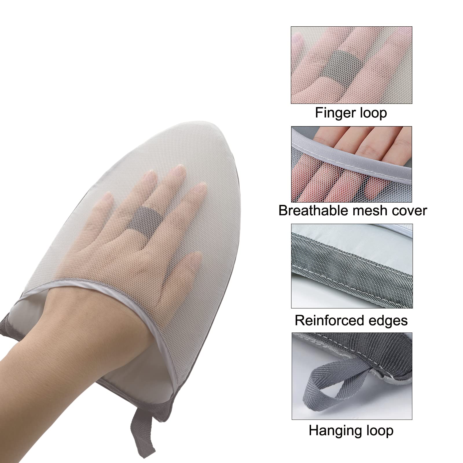 Heat Resistant Ironing Glove with Finger Loop - Anti Steam Hand Protector for Garment Steamer | Mini Handheld Ironing Pad for Clothes Steaming | Perfect for Travel, Home Use & Professional Garment Care