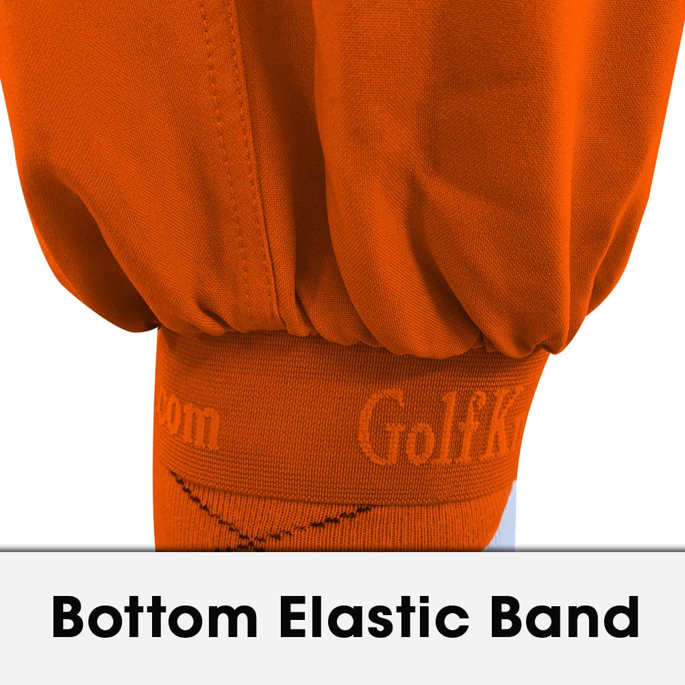Premium Orange Microfiber Plus Fours for Men - Comfortable Golf & Casual Wear Pants