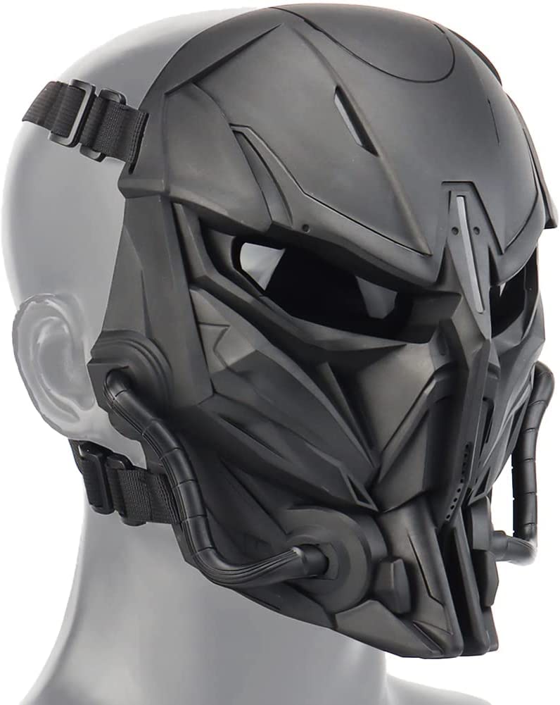 Tactical Airsoft Skull Full Face Mask with Anti-Impact PC Lens - Dual Mode Adjustable Design for Paintball & Airsoft Games - Perfect for Outdoor Sports & Military Training