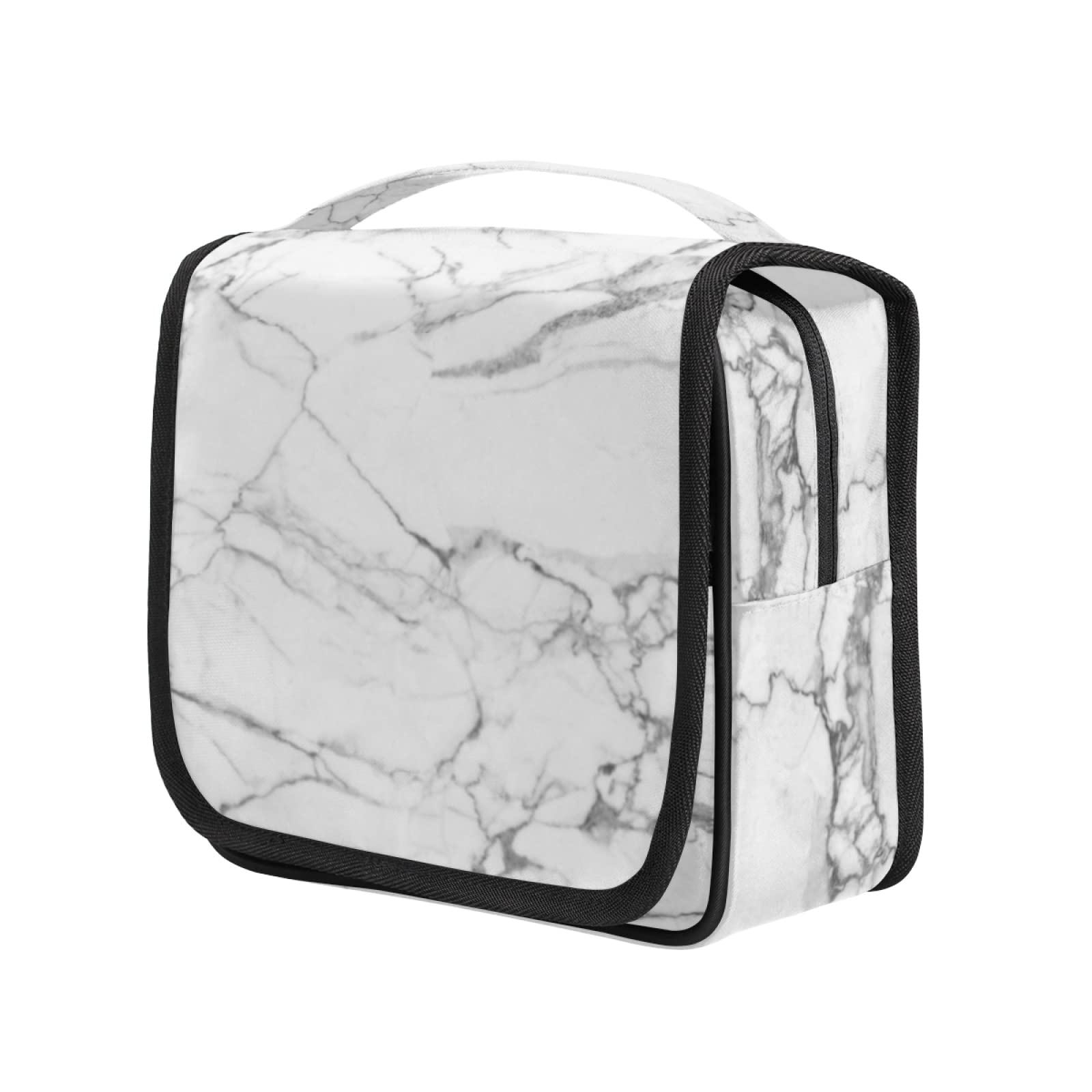 Hanging Toiletry Bag for Women & Men - Waterproof Marble Texture Makeup Cosmetic Organizer | Perfect for Travel, Gym, Camping & Daily Essentials Storage