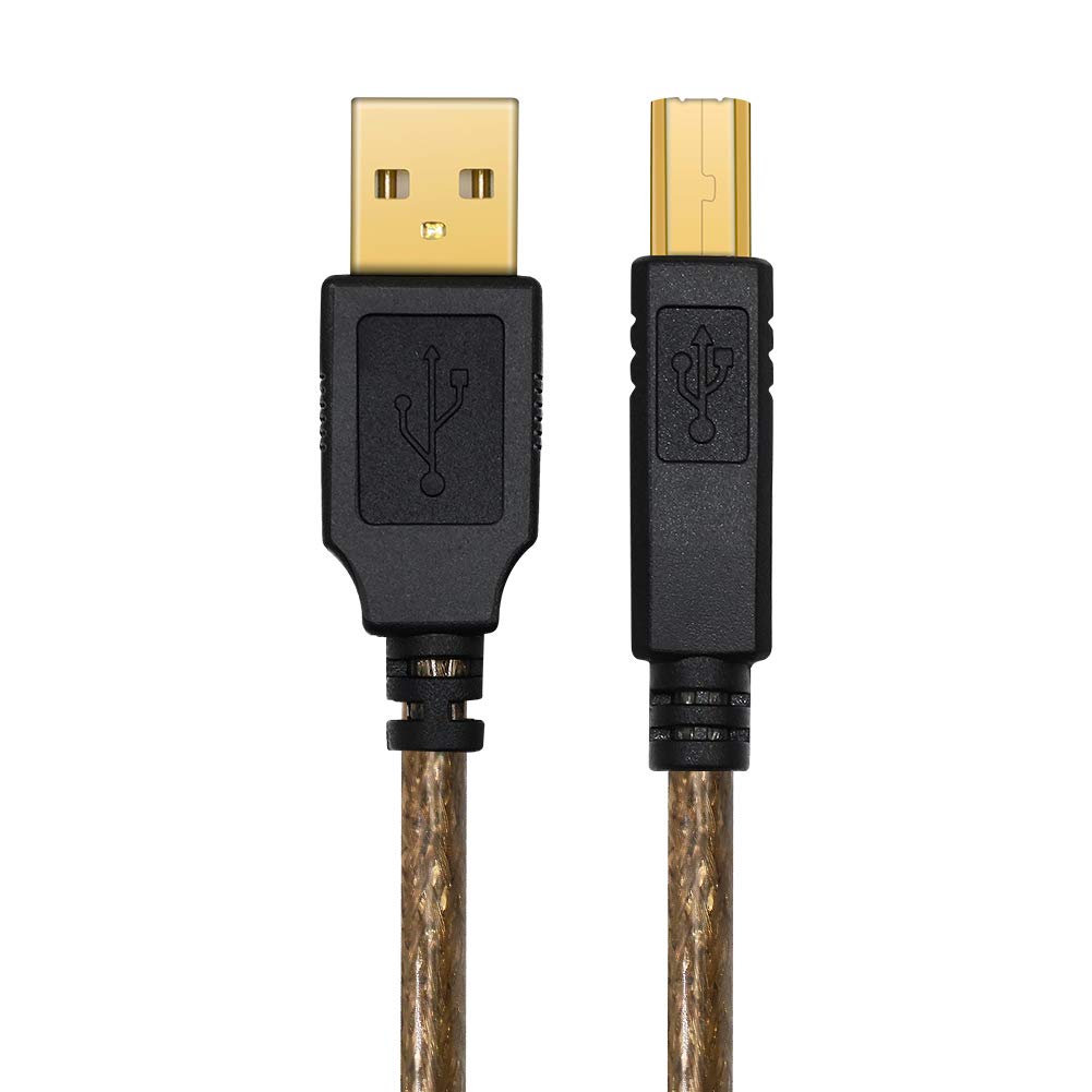 Yeung Qee 5m USB 2.0 Printer Cable - High Speed A Male to B Male Scanner Cord for HP, Canon, Lexmark, Dell, Xerox, Samsung Printers - Perfect for Office, Home & Studio Printing Needs (5 Meter)