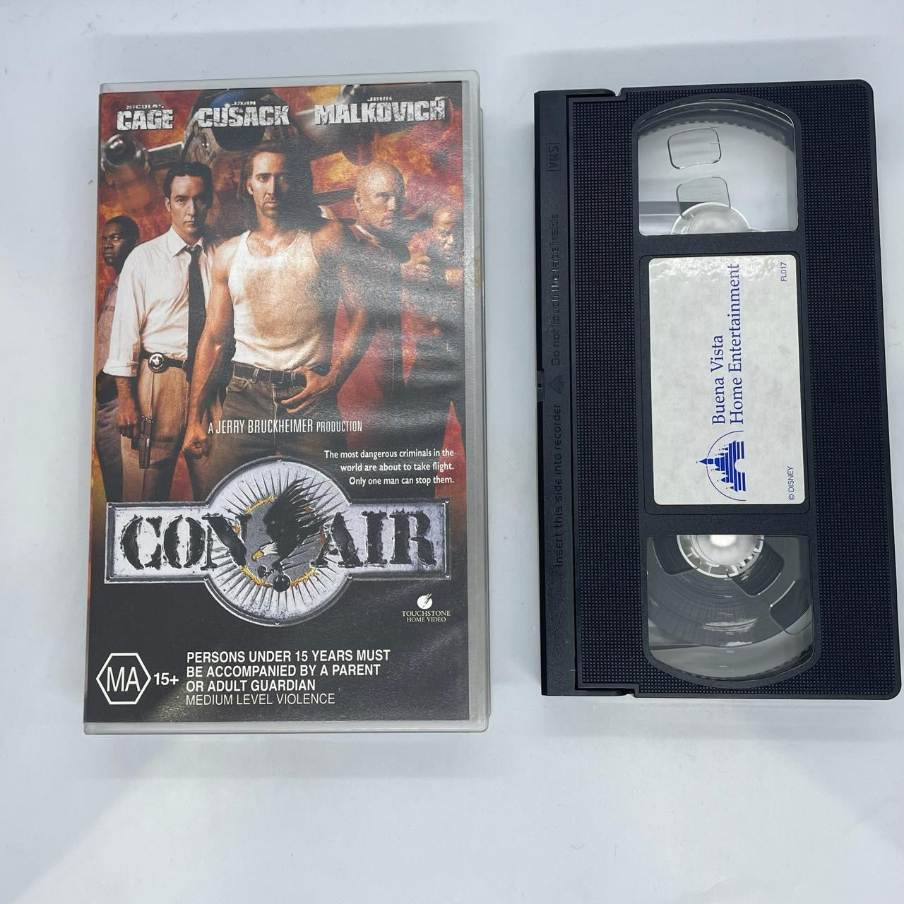 Con Air VHS Video Cassette Tape - Classic 90s Action Movie - Collectible Vintage Film for Movie Enthusiasts & Nostalgia Lovers - Perfect for Home Theater Nights & Retro Collections