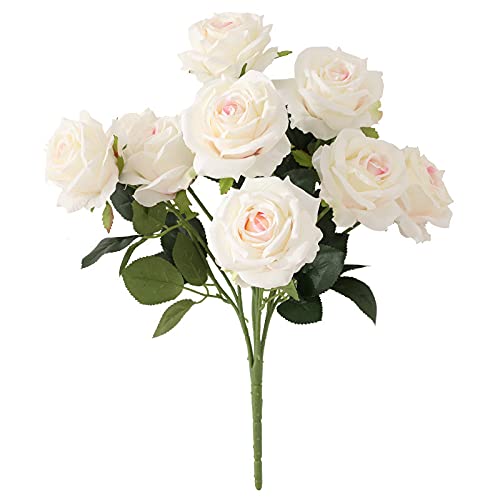 1PC 10 Heads Artificial Rose Flowers Bouquet - Realistic Fake Roses for Home Decor, Wedding Centerpieces, Party Decorations - Perfect for Table Arrangements, Bridal Showers & Romantic Events