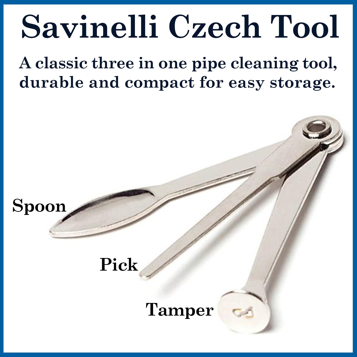 Savinelli One Kit - Handmade Italian Briar Wood Pipe with Blue Zipper Pouch, Pipe Cleaners & Czech Tool | 6mm Bent Billiard Rusticated Finish (601) | Perfect for Relaxing, Gifts & Tobacco Enthusiasts