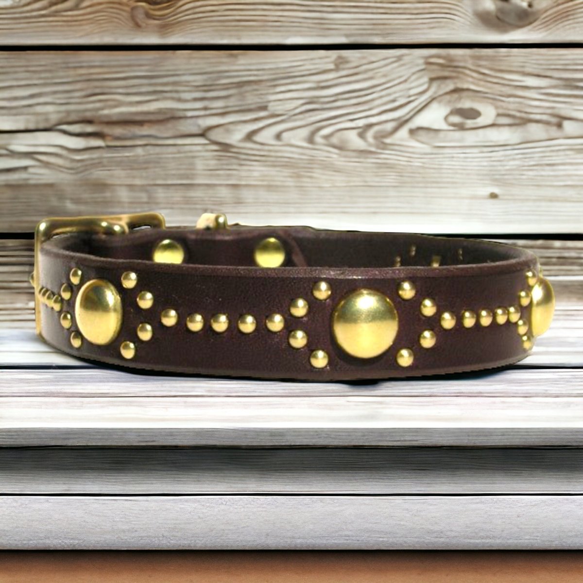 Premium Charleston Leather Dog Collar - Adjustable, Durable & Stylish for Small Medium Large Dogs - Perfect for Daily Walks, Training & Outdoor Adventures