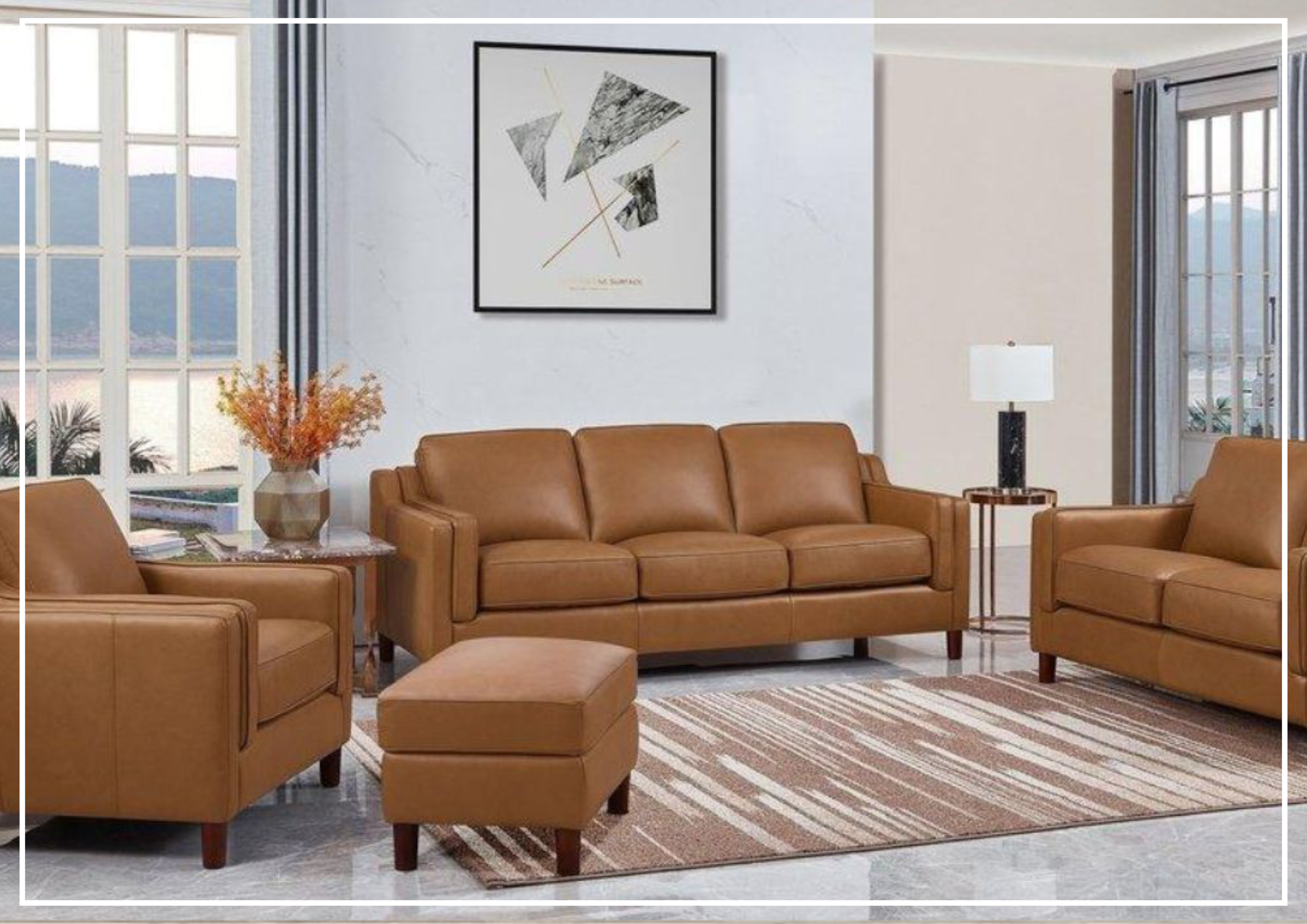 Hydeline Bella 3-Seater Leather Sofa with Track Arms - Modern Living Room Furniture for Home & Office Comfort | Perfect for Lounging, Entertaining & Small Spaces