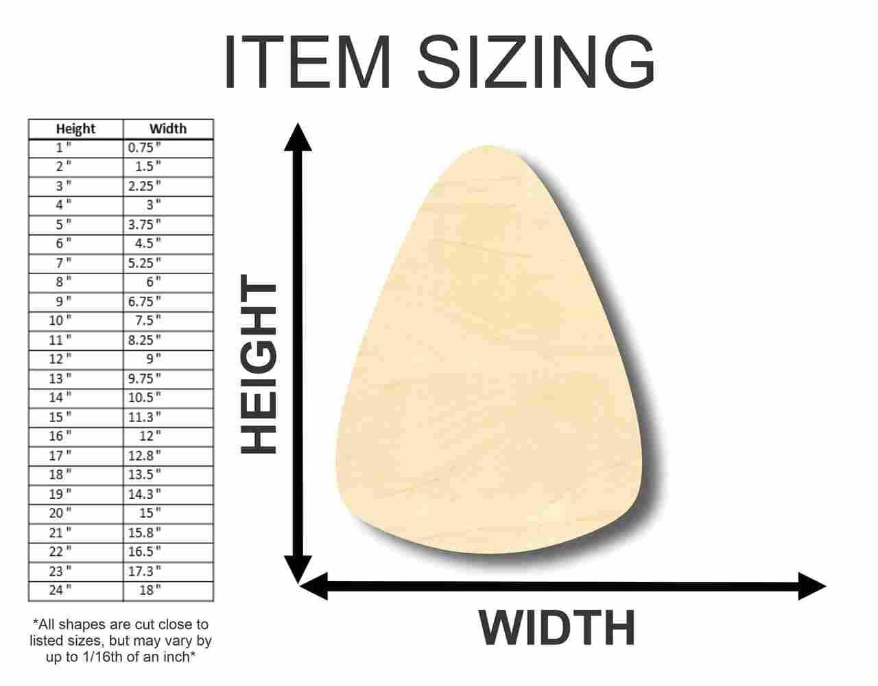 Unfinished Wood Candy Corn Shape - DIY Halloween Craft for Kids & Adults - 12