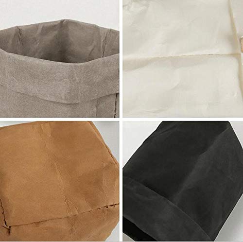 Eco-Friendly Kraft Paper Storage Bags - Reusable Grocery Bags, Food Containers, Home Decor & Organizer for Toys, Flowers (3-Pack, Gray) | Perfect for Kitchen, Pantry, Nursery & Craft Room Organization