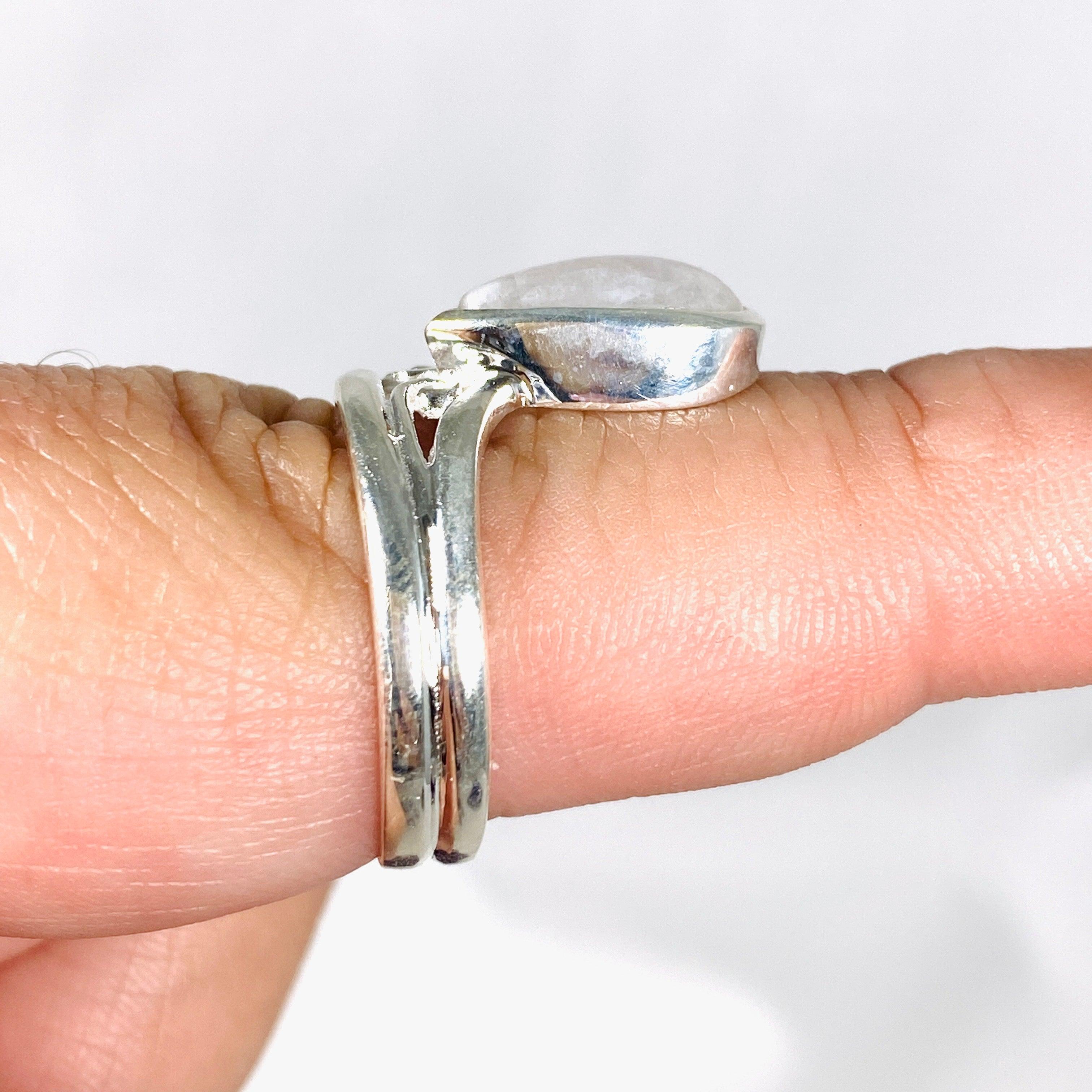 Moonstone Teardrop Filigree Ring R3977 - Elegant Vintage Jewelry for Women, Perfect for Weddings, Parties & Special Occasions