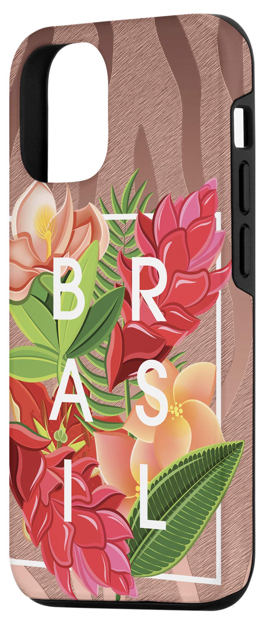 iPhone 12/12 Pro Floral Brazil Word Art Phone Case - Durable Brazilian Pride Design for Protection | Perfect for Travel, Everyday Use & Showing Cultural Pride