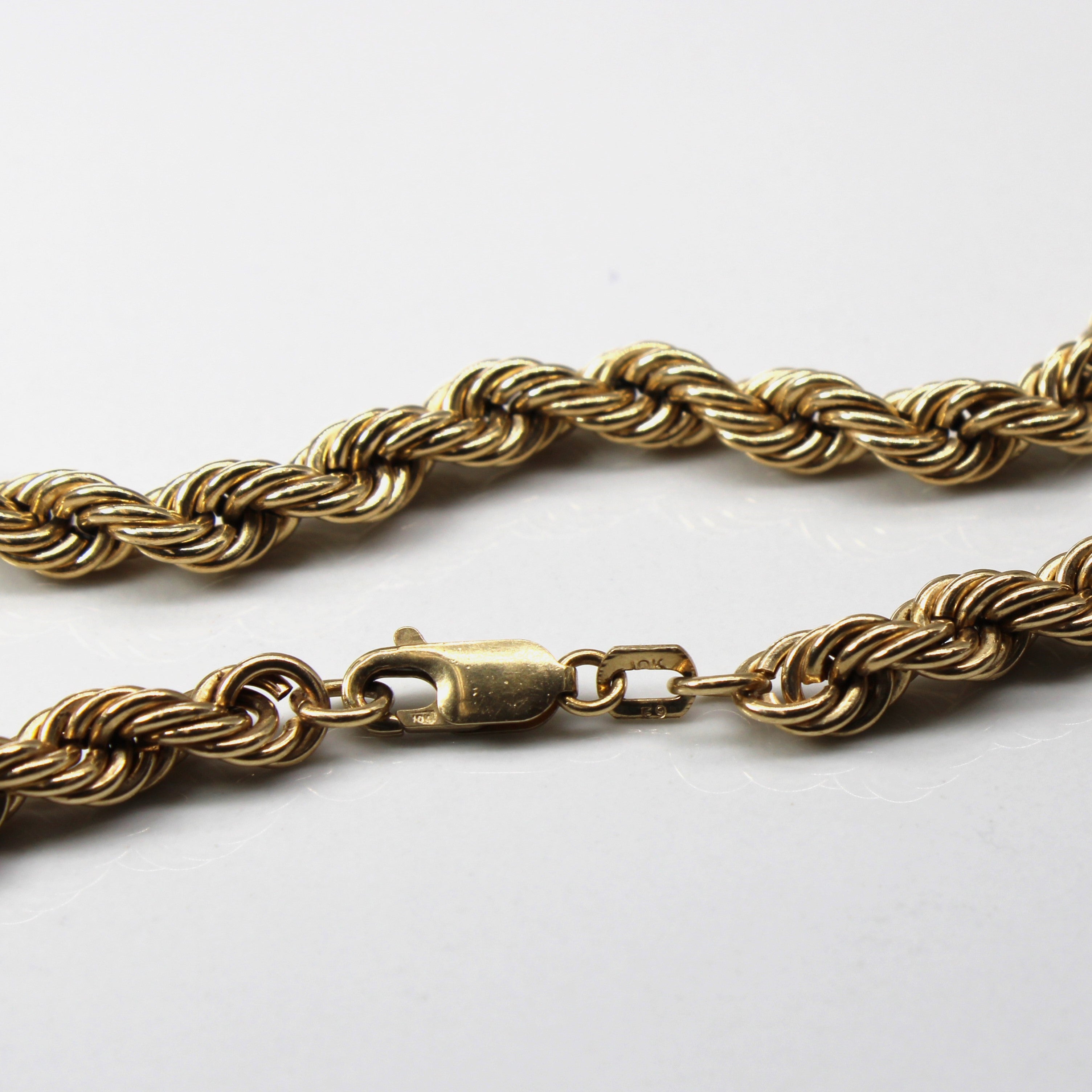 10k Yellow Gold Rope Chain Necklace 24 Inch - Durable & Stylish Jewelry for Men & Women - Perfect for Everyday Wear, Gifts & Special Occasions