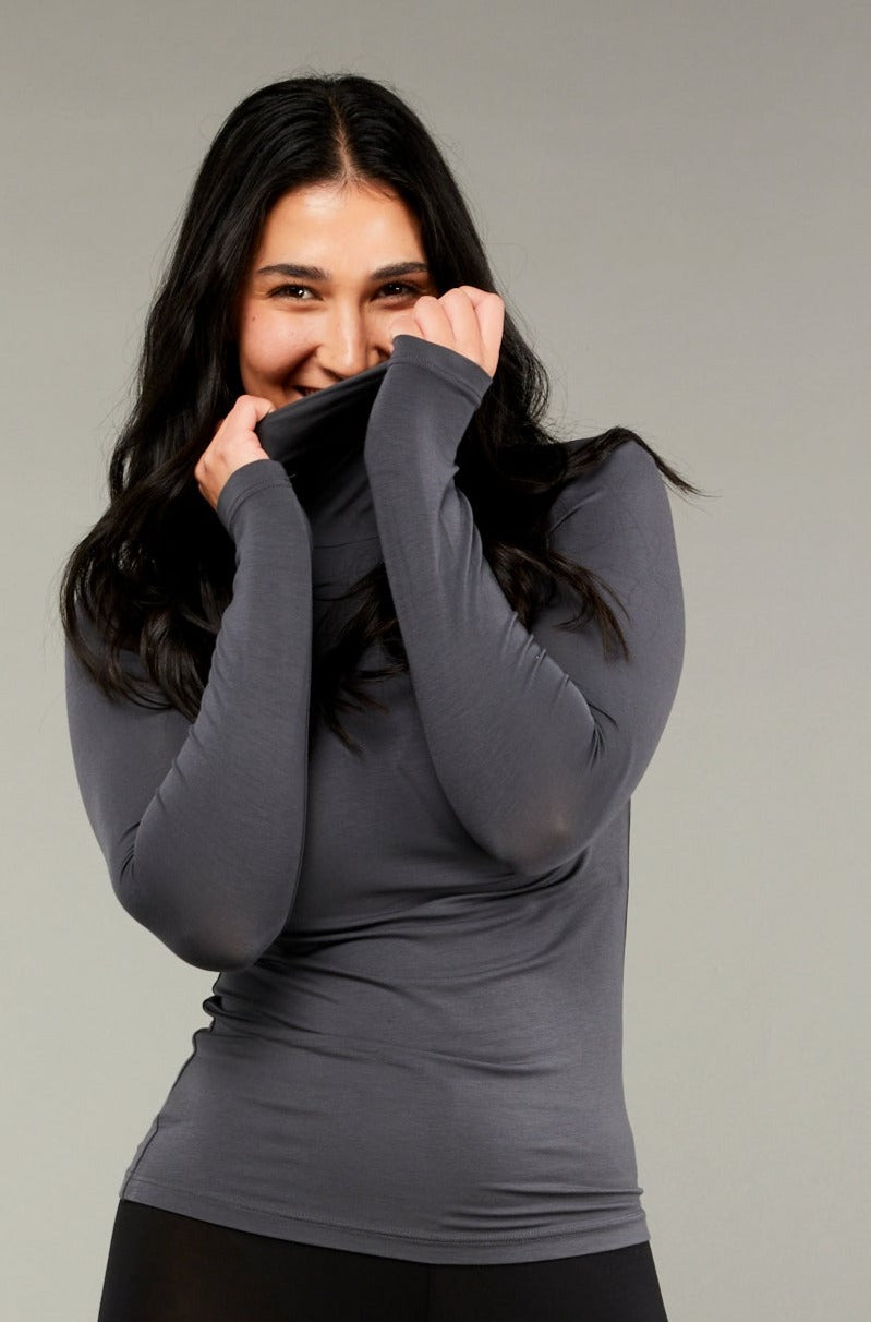 Premium Micromodal Turtleneck Top for Women - Soft & Breathable Slim Fit Long Sleeve Shirt - Perfect for Layering, Office Wear & Casual Outfits