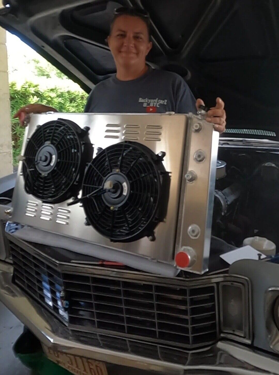 High Performance 4 Row Full Aluminum Radiator for 1971-1990 Chevy Chevelle Impala Caprice C/K 10 20 30 Pickup Truck & Skylark - Includes Shroud Fan & Relay Kits | Perfect for Engine Cooling & Restoration Projects
