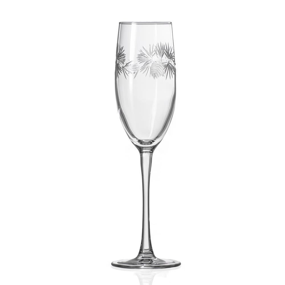 Premium Icy Pine 8oz Champagne Flutes - Set of 4 Elegant Crystal Clear Glasses for Wedding, Party & Special Occasions