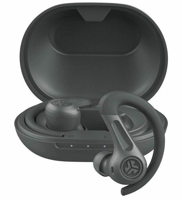 JLab JBuds Sport ANC 4 True Wireless Earbuds - Bluetooth 5.3, Active Noise Cancelling, IP55 Waterproof, 32H Playtime (Black/Blue/Red) | Perfect for Gym, Running & Outdoor Sports