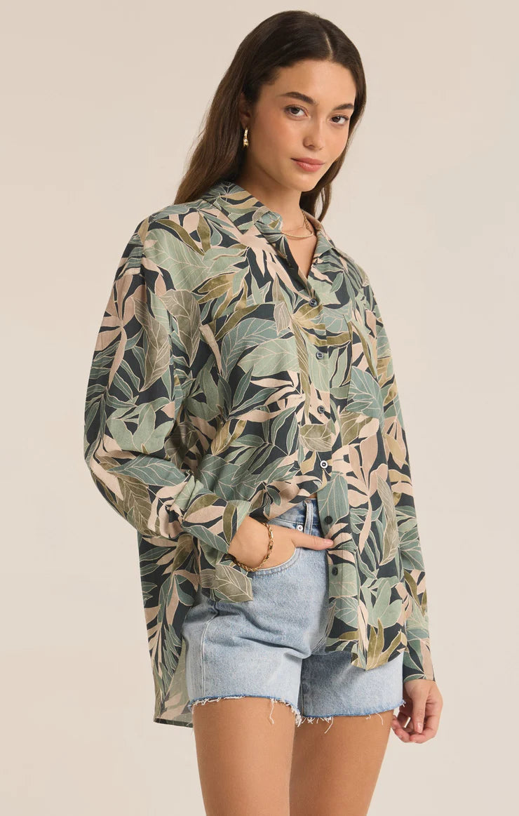 Z Supply Women's Colbie Cusco Top - Soft Cotton Short Sleeve Blouse for Casual Wear, Work & Date Night Outfits
