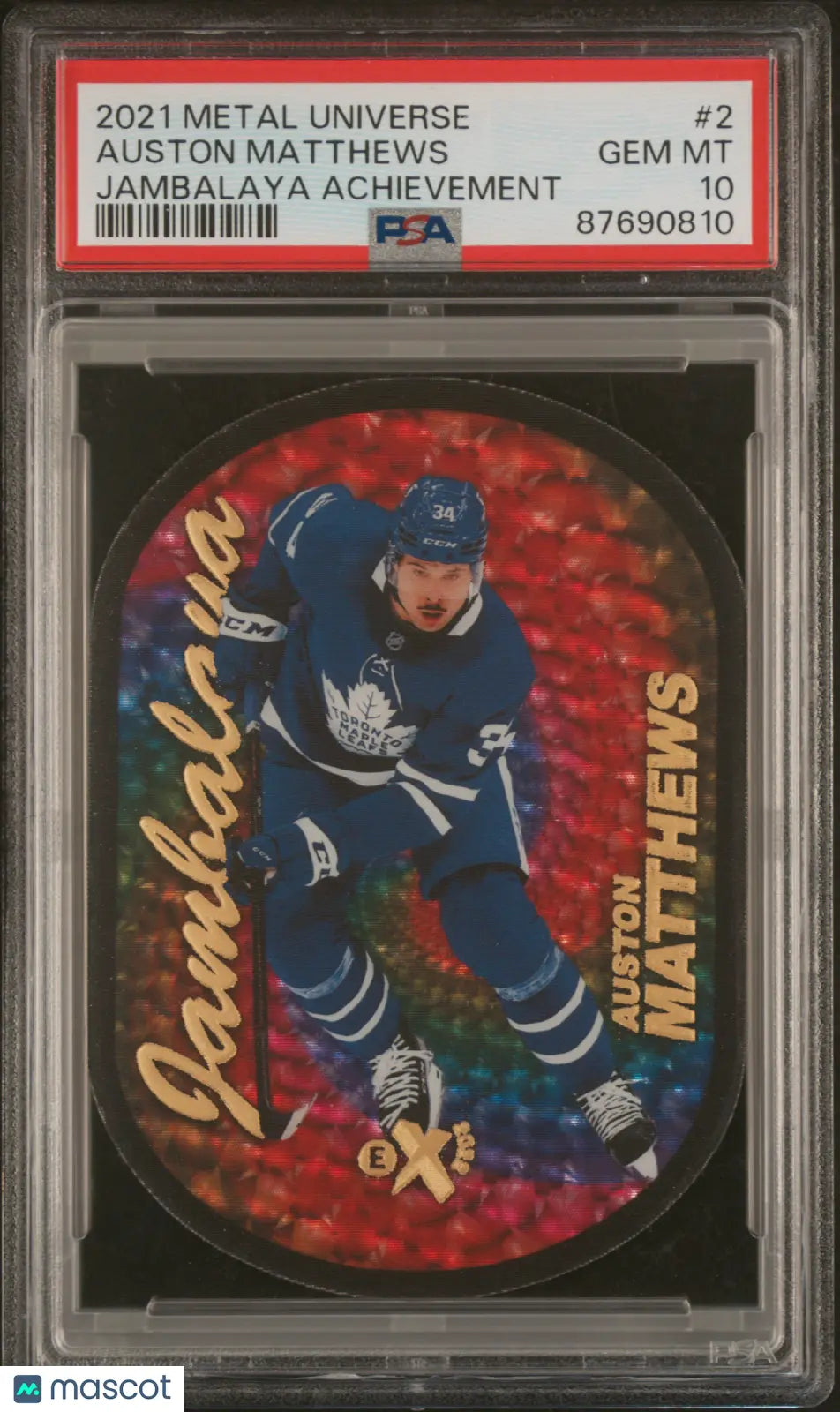 2021-22 Skybox Metal Universe Jambalaya Achievement Auston Matthews PSA 10 Graded Hockey Card - Perfect for Collectors, Sports Memorabilia & Investment