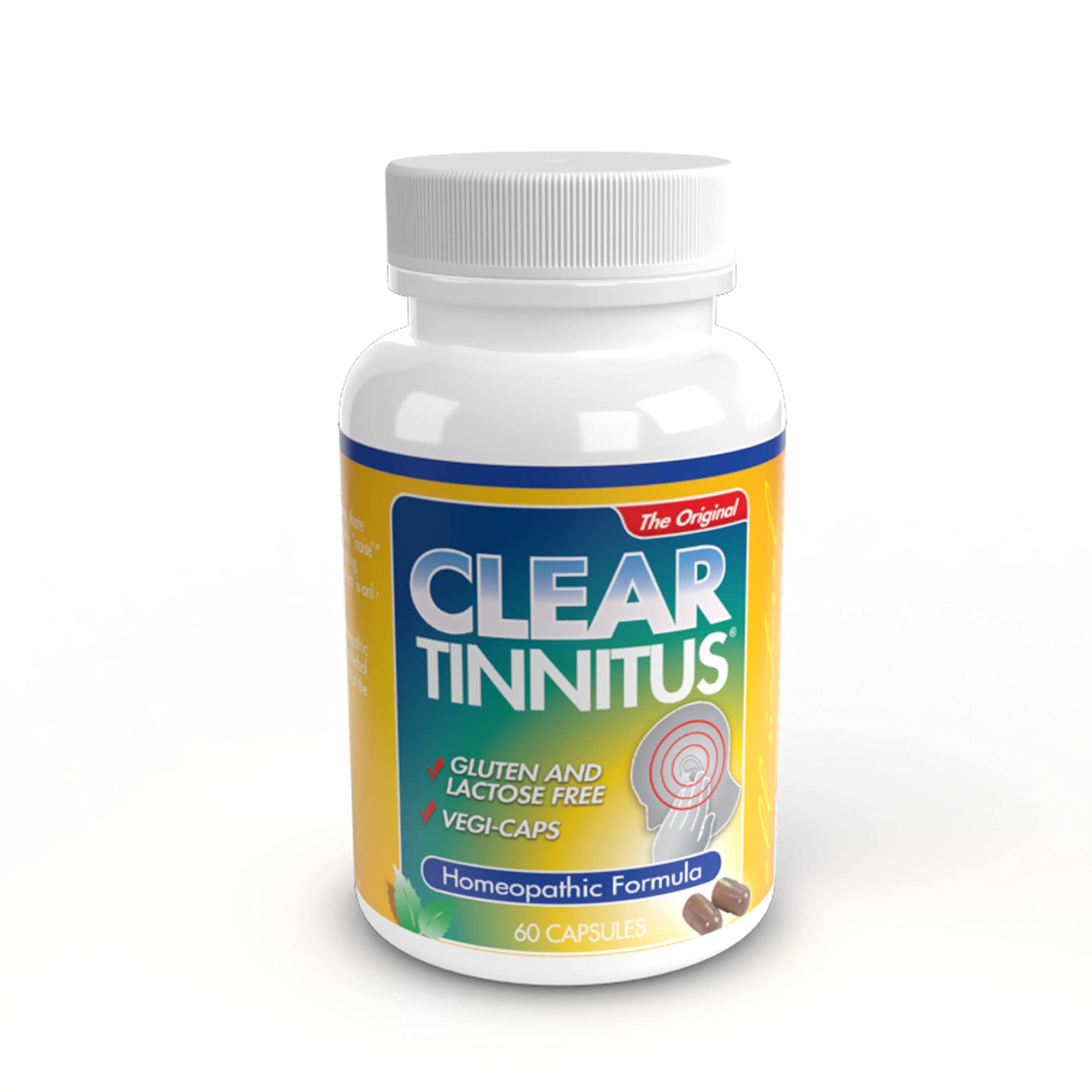 Clear Tinnitus Relief Supplement - 60 Capsules for Ear Ringing & Hearing Support | Natural Herbal Formula for Tinnitus Symptoms | Use for Stress, Noise Exposure & Ear Health