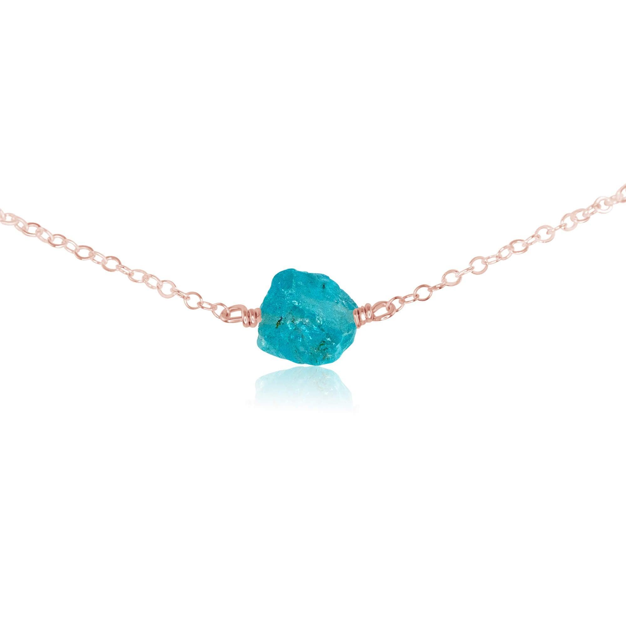 Natural Raw Apatite Crystal Nugget Choker Necklace - Healing Stone Jewelry for Women, Boho Style Layering Piece | Perfect for Meditation, Energy Work & Spiritual Gifts