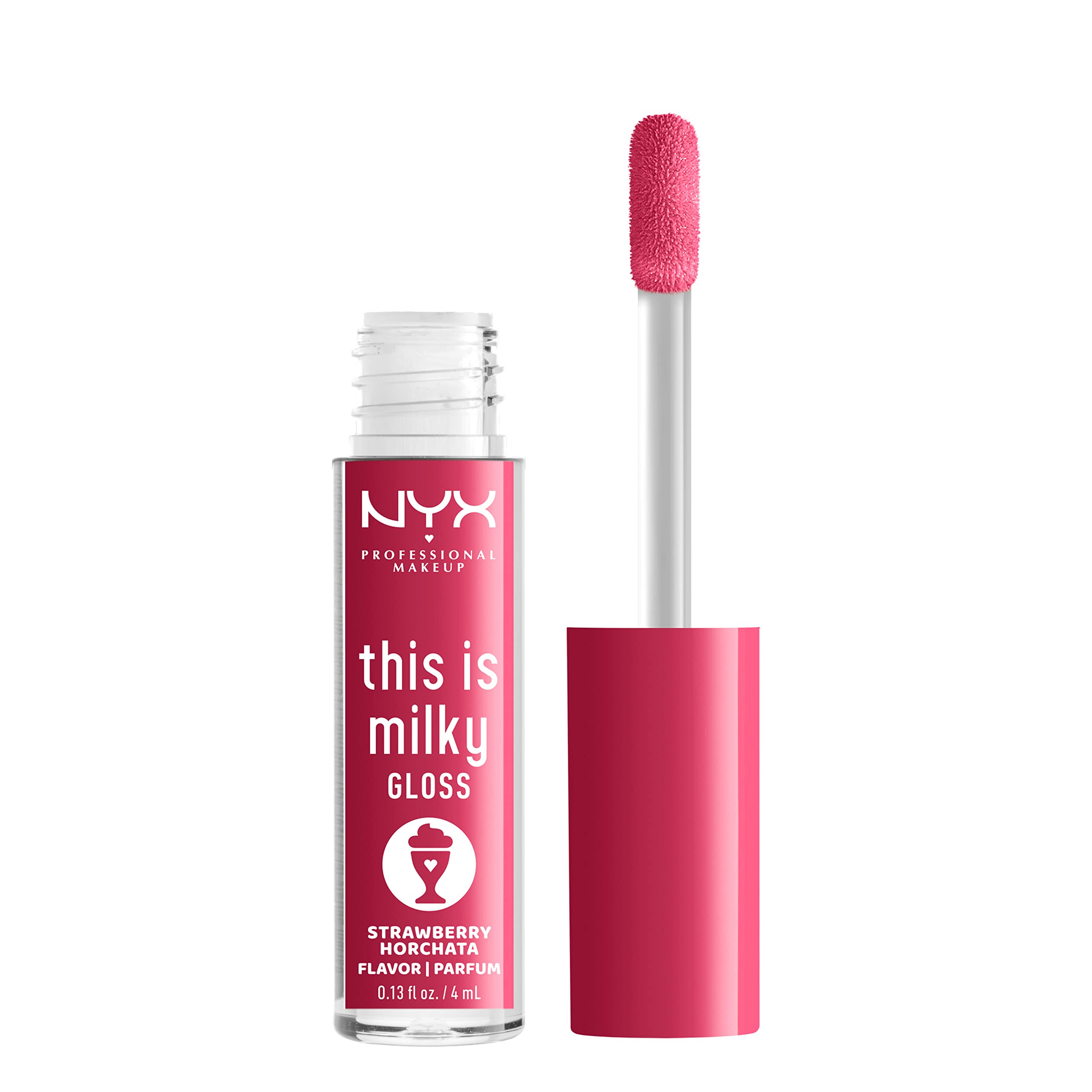 NYX Professional Makeup This Is Milky Gloss - 12 Hour Hydrating Vegan Lip Gloss in Strawberry Horchata (Mauve Pink) - Perfect for Everyday Wear & Night Out Makeup