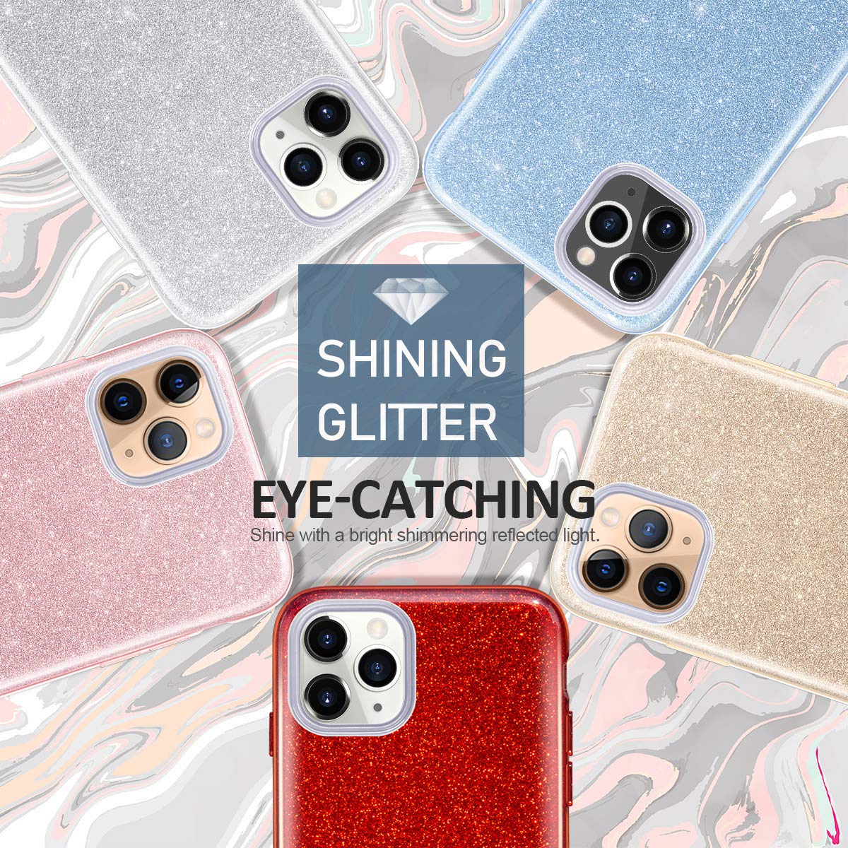 MATEPROX iPhone 11 Pro Max Case 6.5 inch - Sparkle Bling Protective Cover for Women & Girls, Christmas Gift, Red | Perfect for Daily Use, Parties & Holiday Gifting