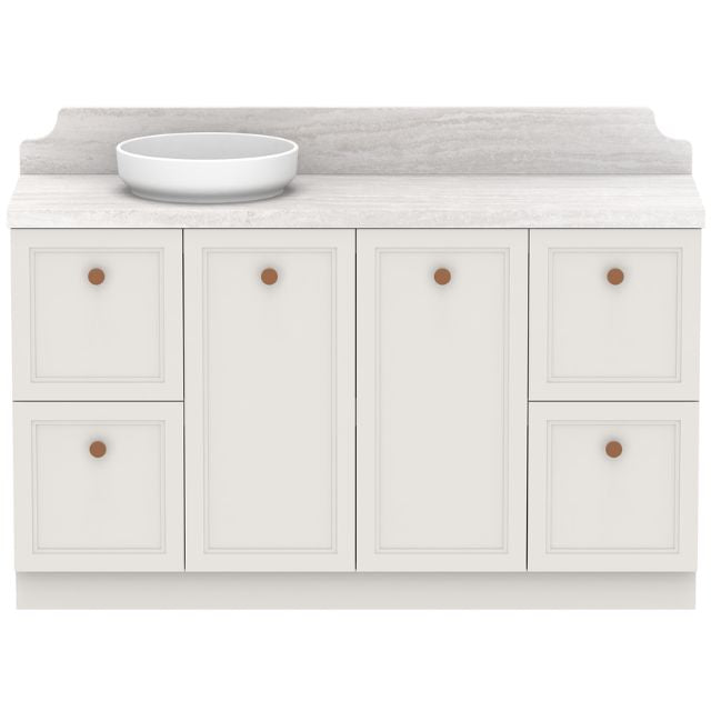 ADP Mabel Floor Standing Vanity with Premium Solid Surface Benchtop - Modern Cherry Pie Finish Bathroom Vanity for Master Bedroom & Guest Bathroom