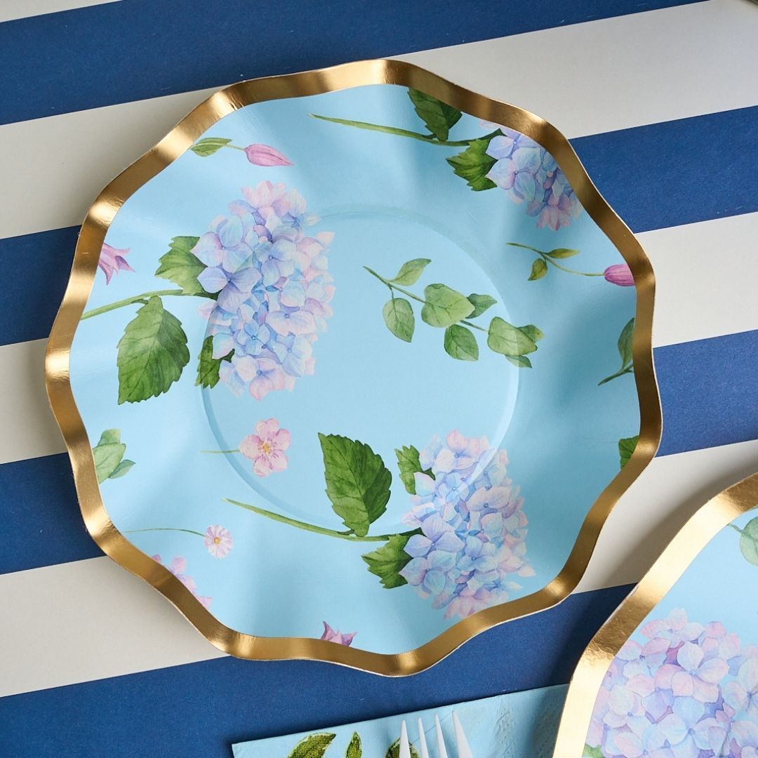 Complete Hydrangea Floral Table Setting Kit for 8 - Elegant Dinner Party Decor for Weddings, Anniversaries & Special Occasions