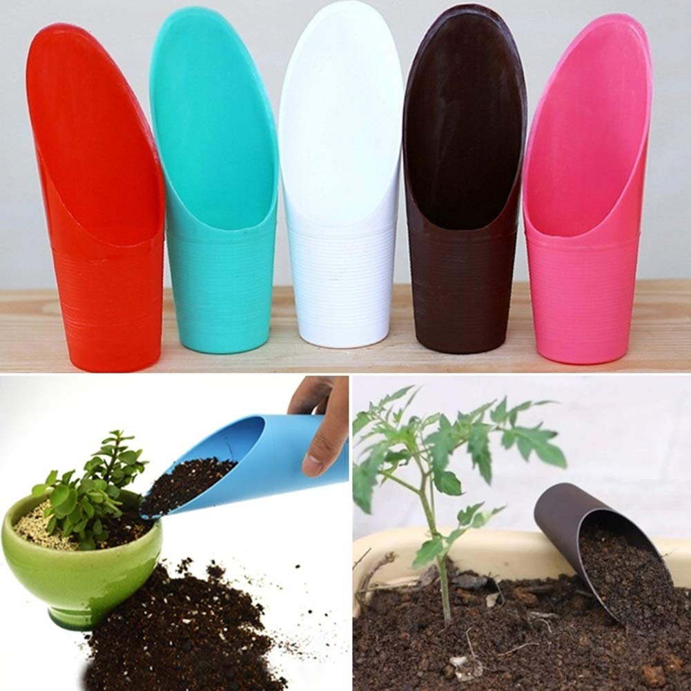 Best Plastic Bucket Shovel & Soil Spade - Gardening Tools for Potted Plants, Succulents - Durable Garden Gifts for Men & Women (Random Colors) - Perfect for Home Gardening, Landscaping & Outdoor Planting