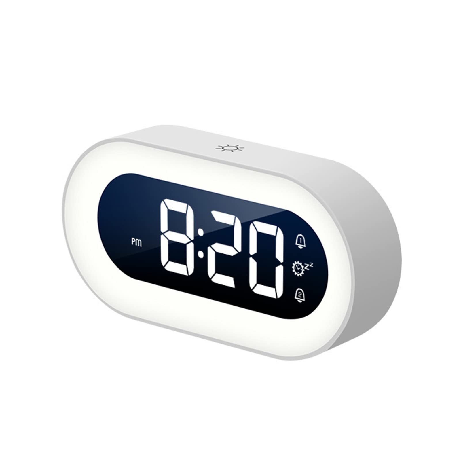 Portable Travel Alarm Clock - Silent Digital Electronic Clock for Bedroom, Dormitory, Office | White | Perfect for Home, Travel & Nightstand Use