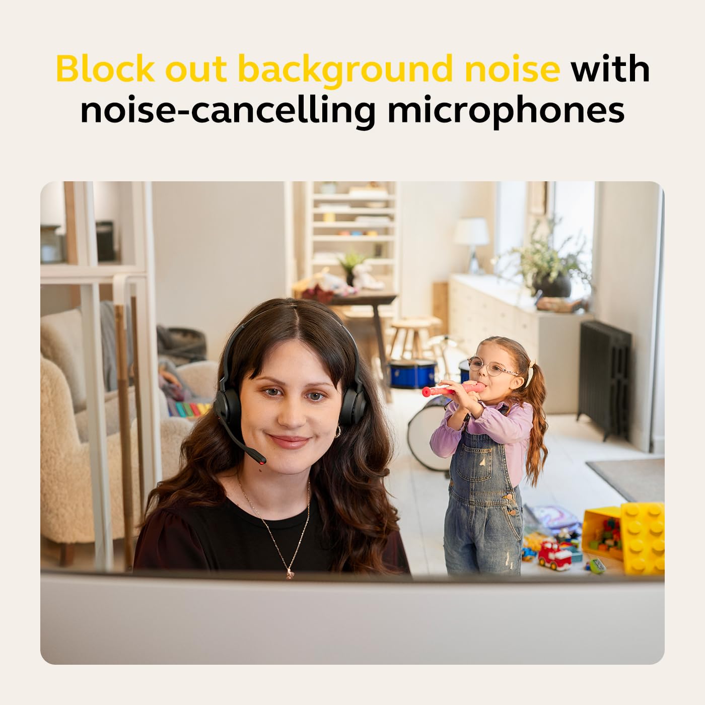 Jabra Engage 55 Stereo Wireless Headset with DECT Adapter & Charging Stand - Noise Cancelling Mic, Long Range - Google Meet & Zoom Certified - Compatible with All Platforms - Black - Perfect for Remote Work, Online Meetings & Call Centers
