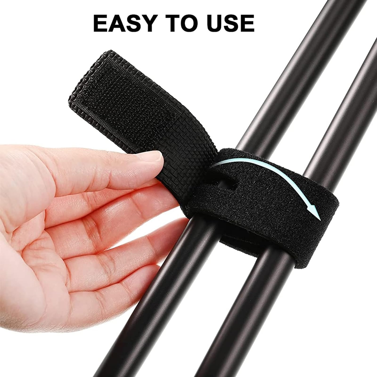 **12 Pack Adjustable Non-Slip Velcro Fishing Rod Straps - Secure Fishing Rods, Badminton Rackets & Sports Gear | Perfect for Anglers & Outdoor Enthusiasts**