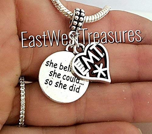 Women's EMT Paramedic Medical Charm Jewelry Set - Bracelet, Necklace & Keychain for Nurses, First Responders - Perfect for Work, Gifts & Everyday Wear