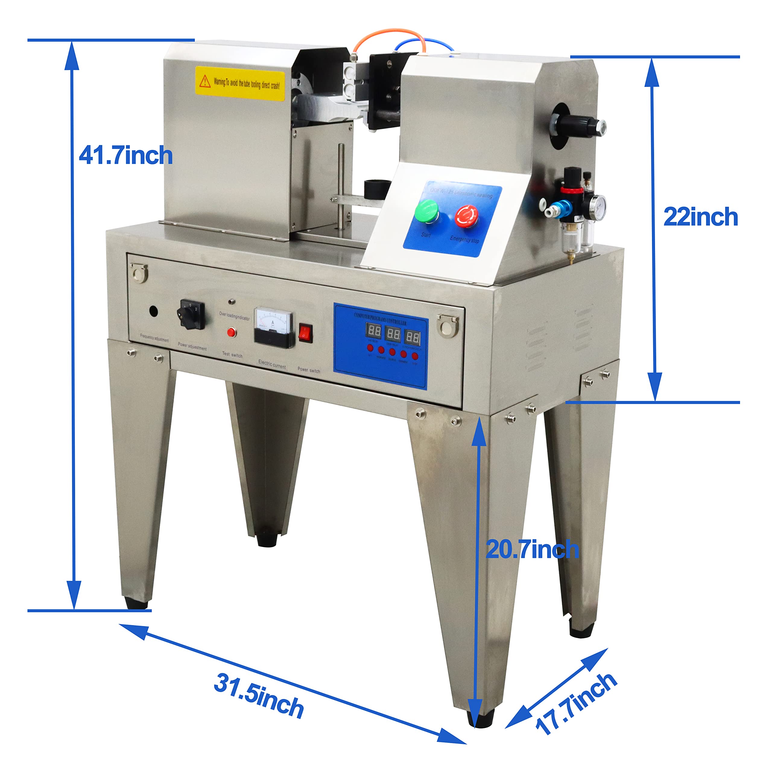 TECHTONGDA 220V Ultrasonic Plastic Hose Sealer Machine with Cutter & Date Coder - For Sealing Toothpaste Tubes, Cosmetic Containers & Aluminum Plastic Pipes | Ideal for Cosmetic Manufacturing, Pharmaceutical Packaging & Food Industry