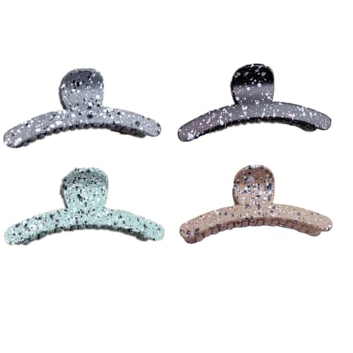 YOEMAYUNER Large Hair Clips for Women - 4.33 Inch Non-Slip Hair Claws for Thick & Thin Hair (4PCs, 4 Colors) - Perfect Hair Styling Clamps for Beach, Wedding & Everyday Use
